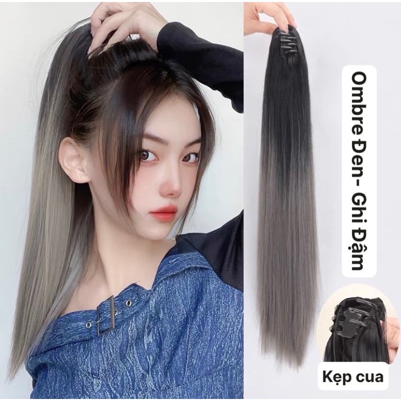 Tóc giả Ngoạm Thẳng Ombre Cho Nữ, Tóc Giả Ngoạm Cao Cấp Qiqishop