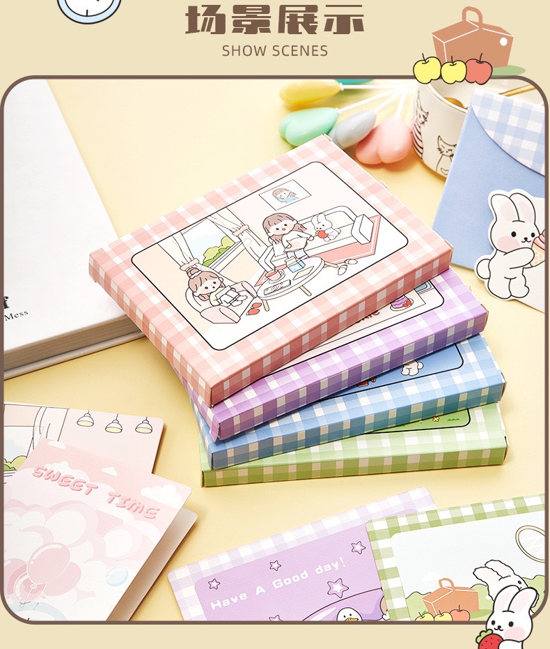 set giấy viết thư 4 màu