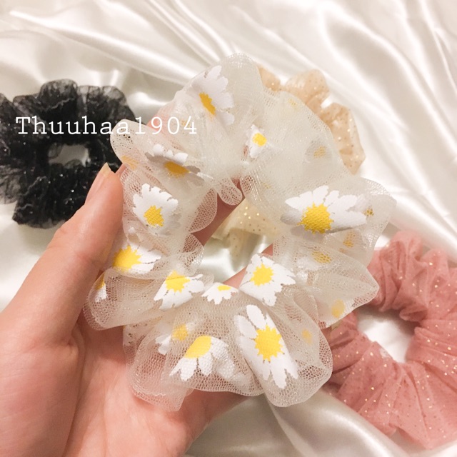 Scunchies Hoa Cúc - Dây Cột Tóc Hoa Cúc( Ảnh Thật)