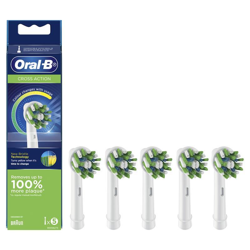 Bộ 3/5 đầu bàn chải điện thay thế oral-b brush cross action nội địa Úc giúp sạch sâu mảng bám kẽ răng quatangme-com-vn