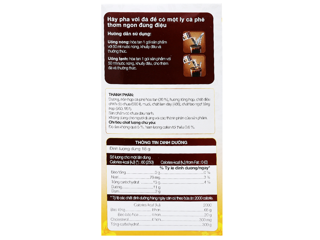 CA PHE DEN DA MacCoffee CAFE PHO 160GR (10 goi X 16g)