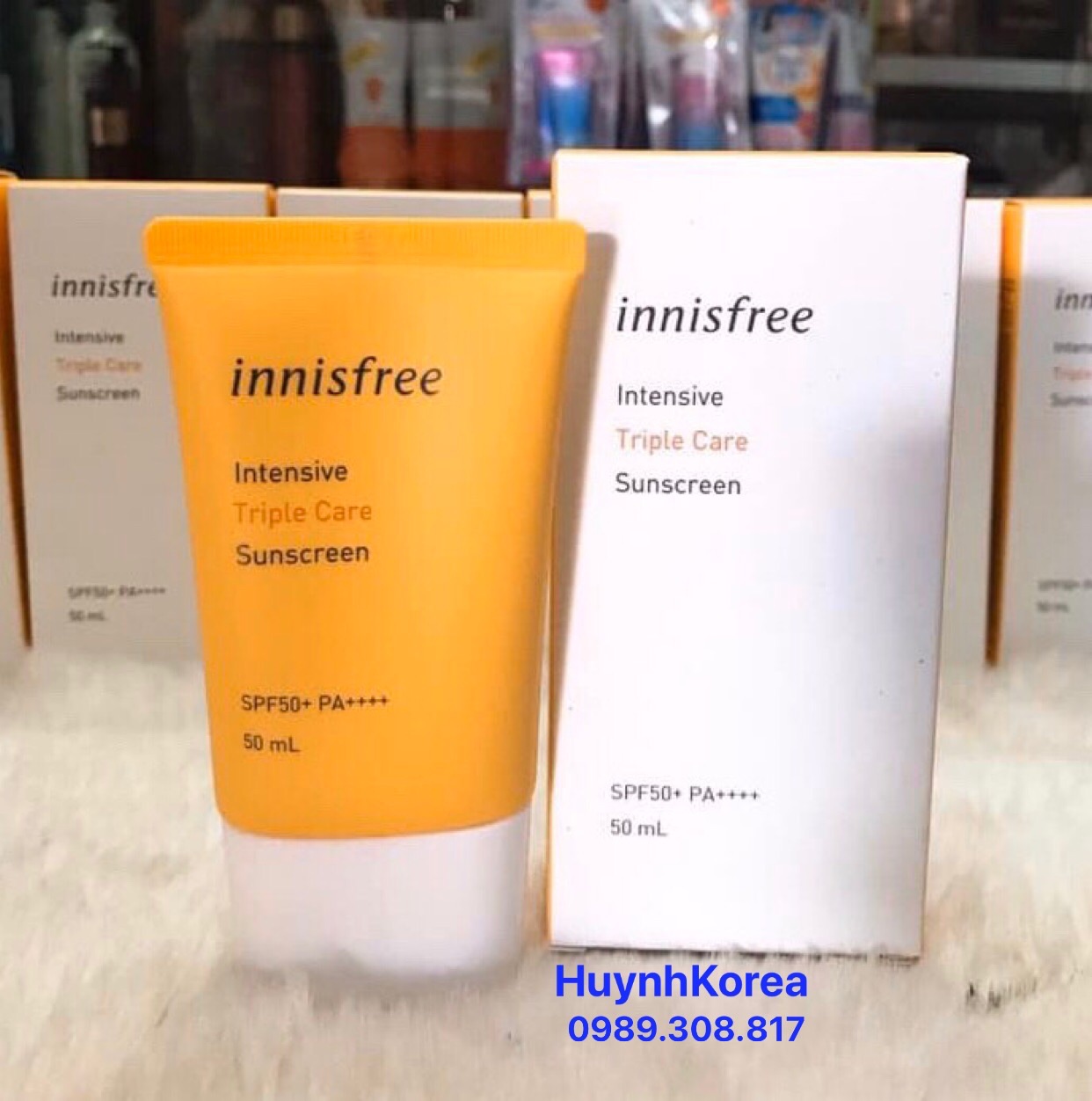 Kem chống nắng làm trắng da lâu trôi Innisfree Triple Care SPF 50 PA+++ nội địa Hàn