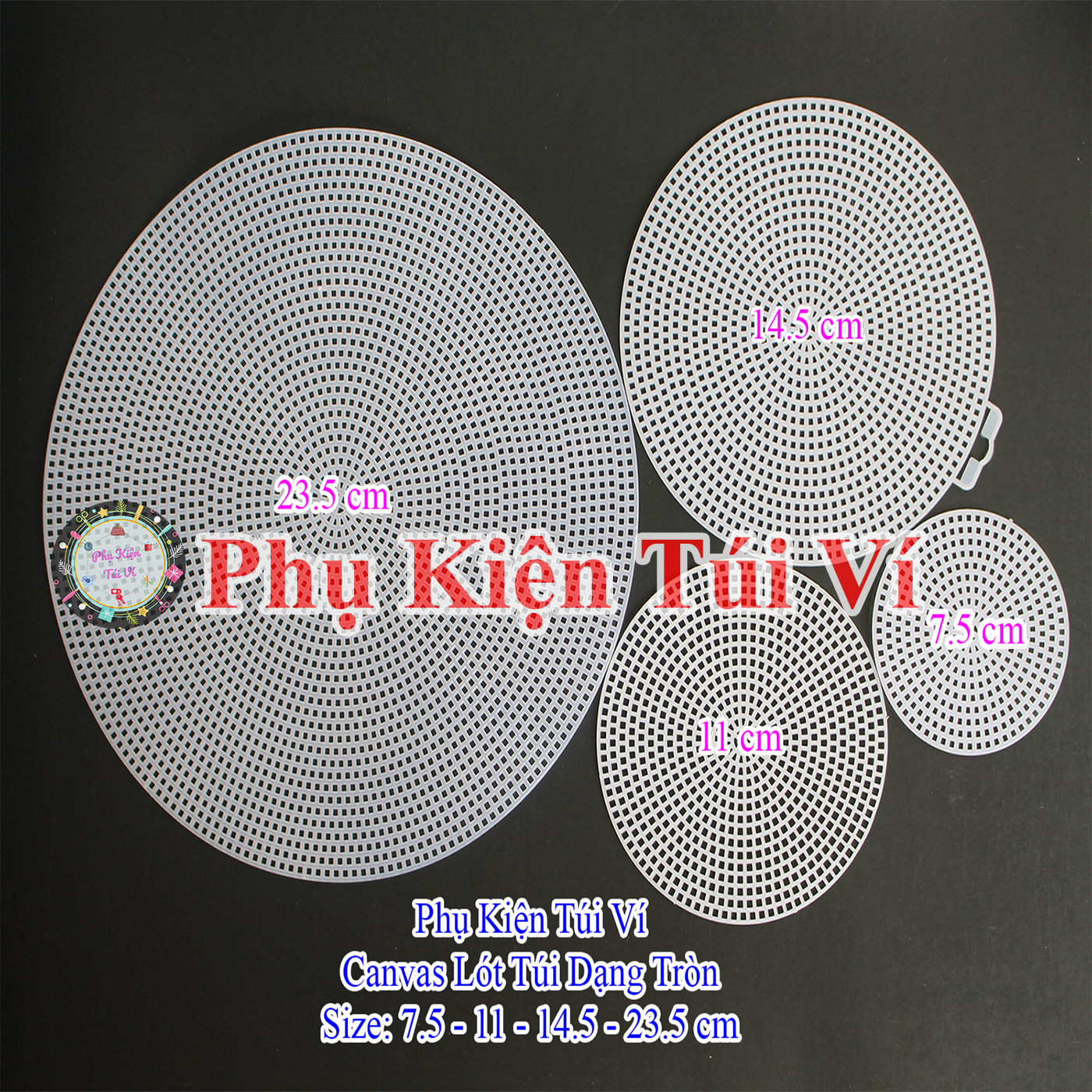 Canvas Round Bag Liner (7.5cm, 11cm, 14.5cm, 20cm, 23.5cm)