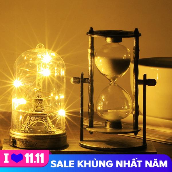 Quả cầu đèn led tháp Eiffel và đồng hồ cát