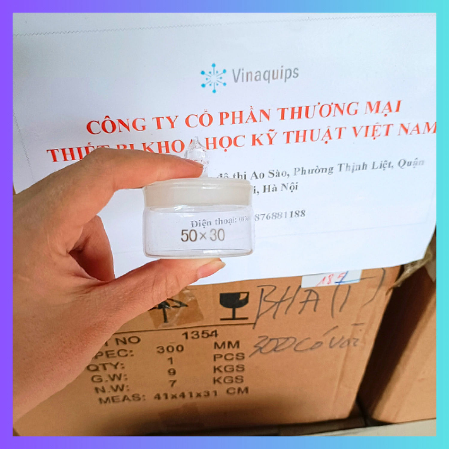 Chén cân thủy tinh + Nắp