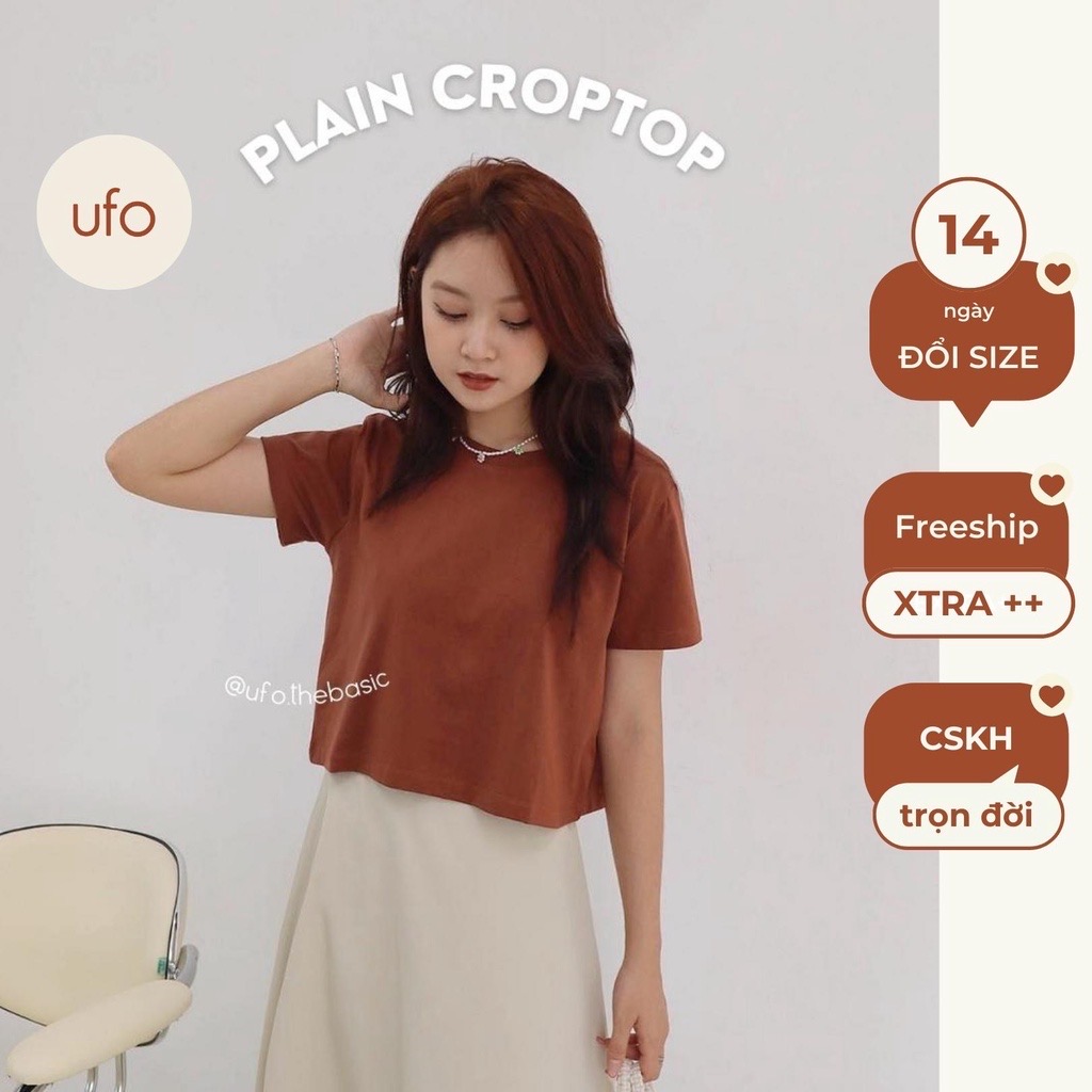 [Nhập LAZLOOK99 GIẢM 100K/500K] Áo croptop freesize trơn - vải cotton premium cao cấp - Plain Croptop by ufo.thebasic