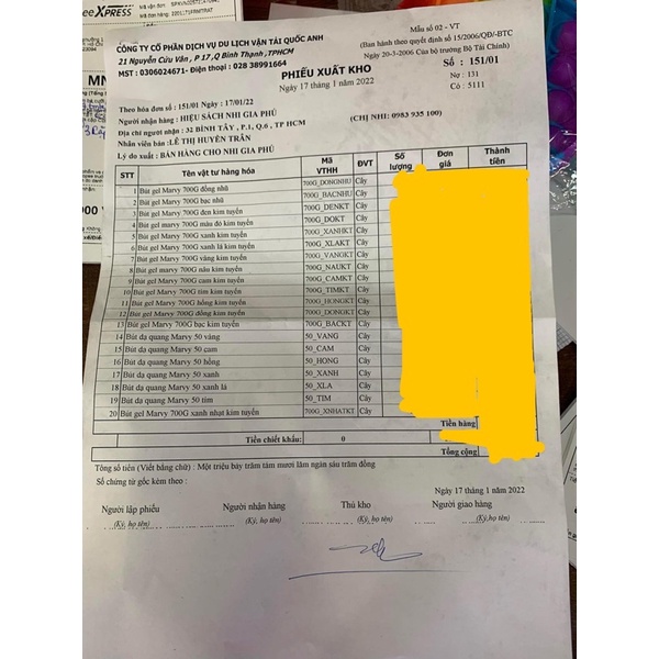 Bút dạ quang Marvy 50 hàng