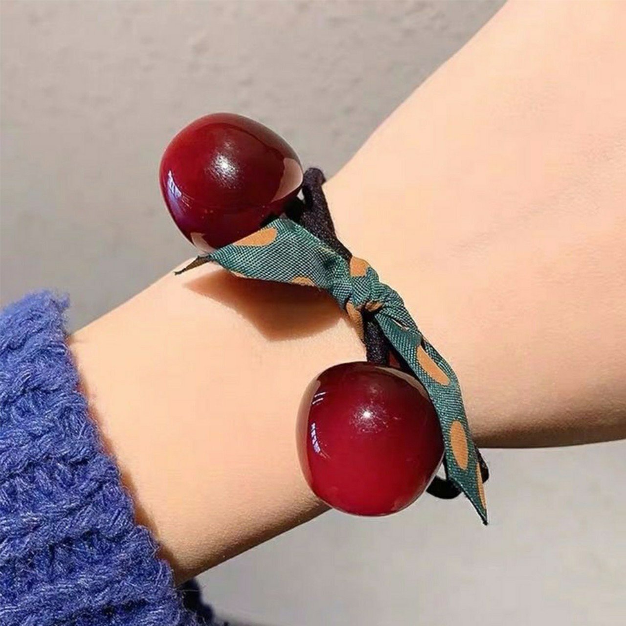 BỘ 02 THUN CỘT TÓC CHERRY XINH XẮN