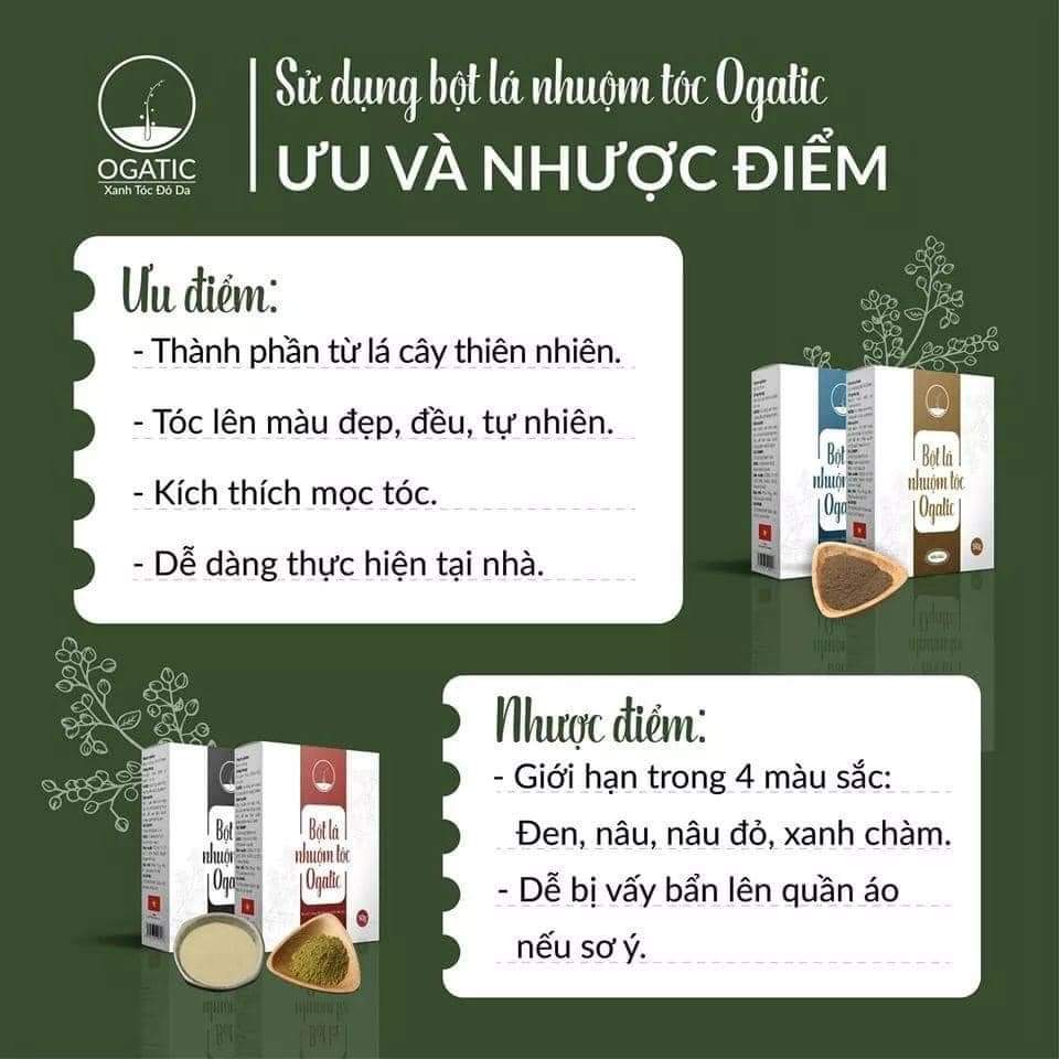 bột lá nhuộm tóc ogatic