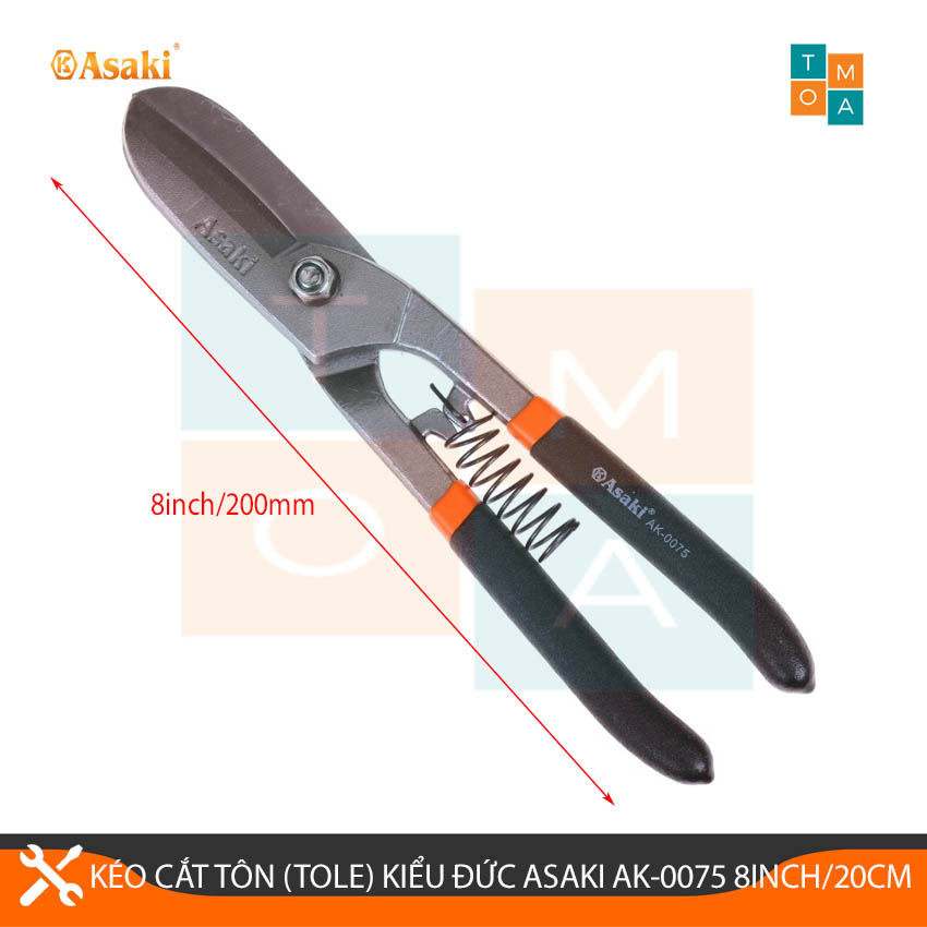 Kéo Cắt Tôn (Tole) Kiểu Đức Asaki AK-0075 8inch/200mm