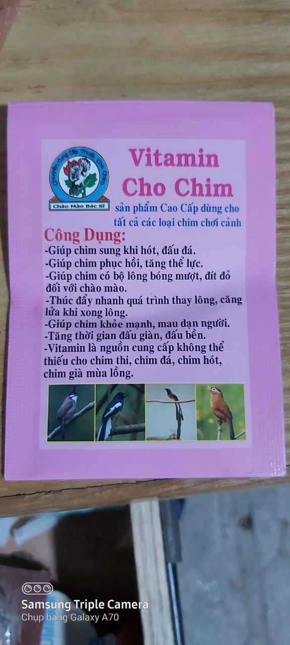 2 gói vitamin cho chim