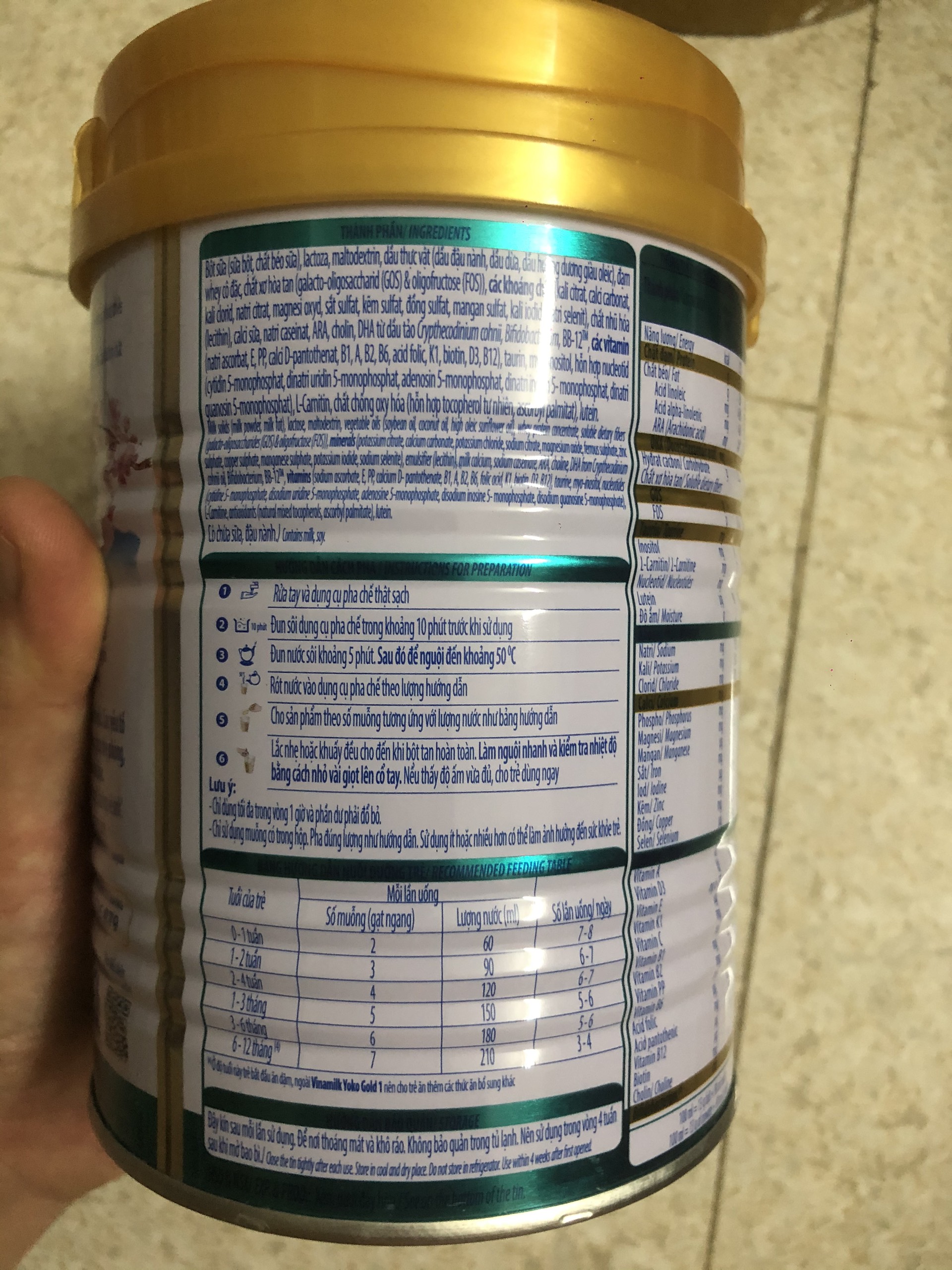 Sữa bột yoko gold số 1 lon 350g