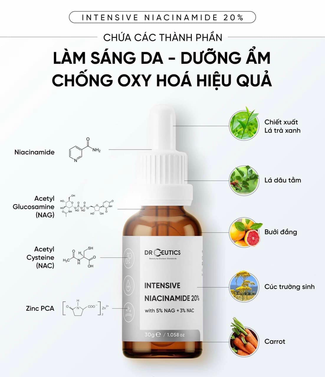 [DrCeutics] Serum B3 Intensive Niacinamide 20% Kiềm Dầu, Sáng Da, Mờ Thâm
