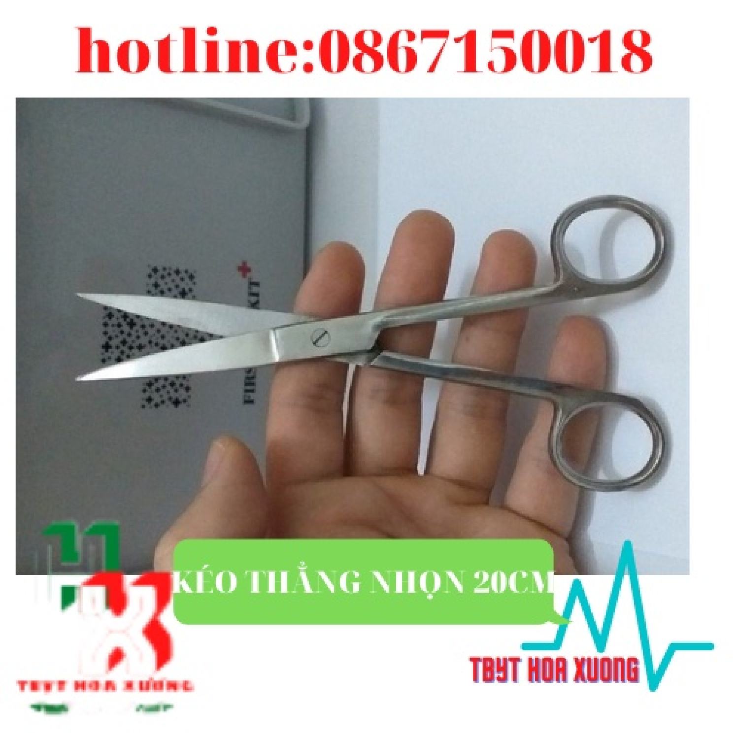 Kéo Y Tế Thẳng Nhọn 20cm - Kéo Cắt Chỉ