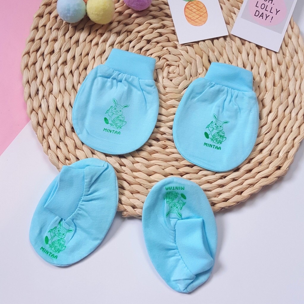 Set 5 đôi bao tay bao chân bo Minh Hoàng cho bé sơ sinh