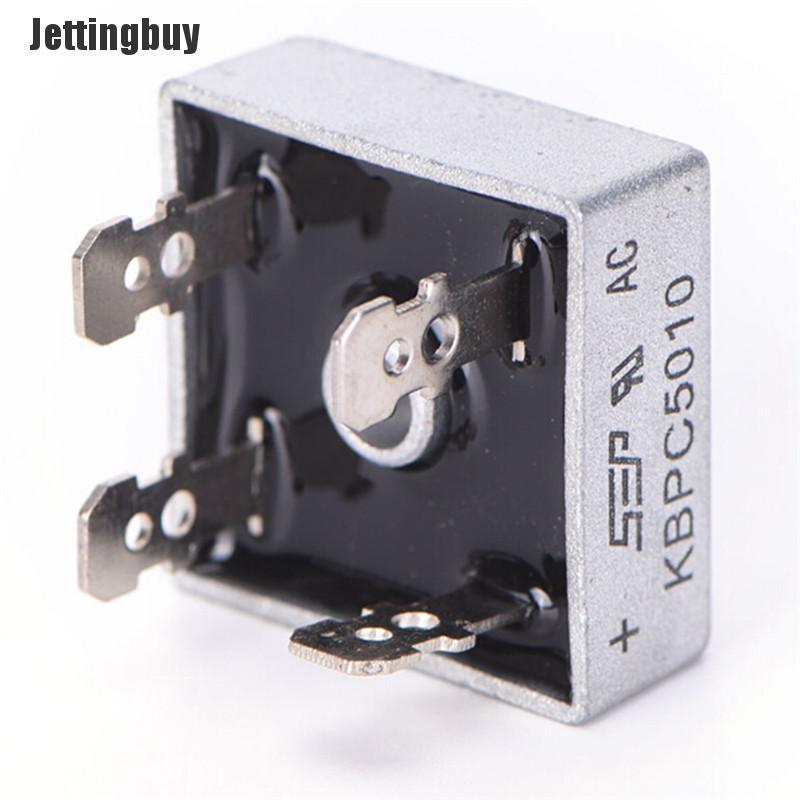 Jettingbuy Bộ chỉnh lưu cầu điốt một pha vỏ kim loại 50A 1000V KBPC5010