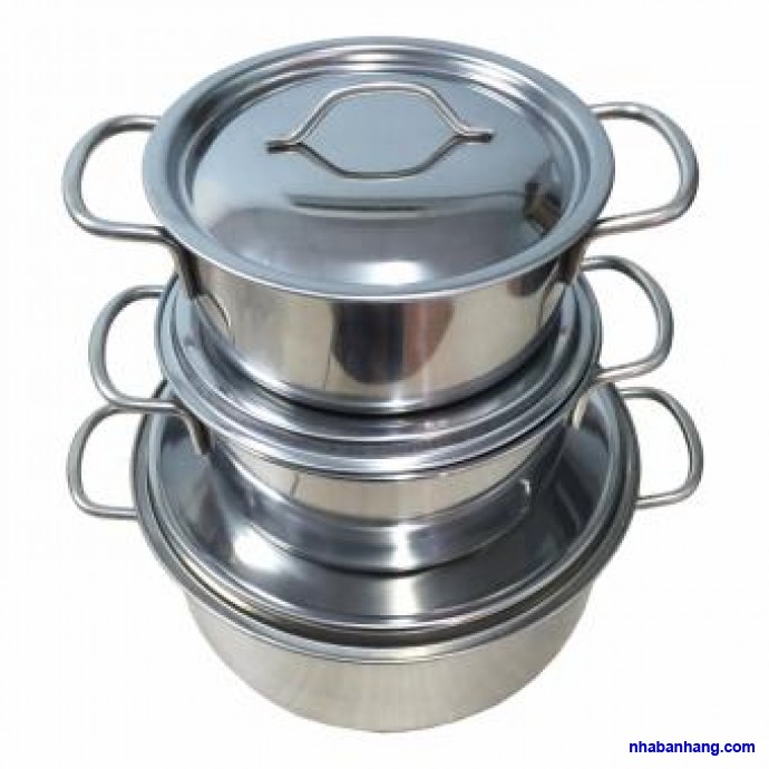 BỘ 3 NỒI SHARP NẮP INOX CAO CẤP DÙNG ĐƯỢC BẾP TỪ