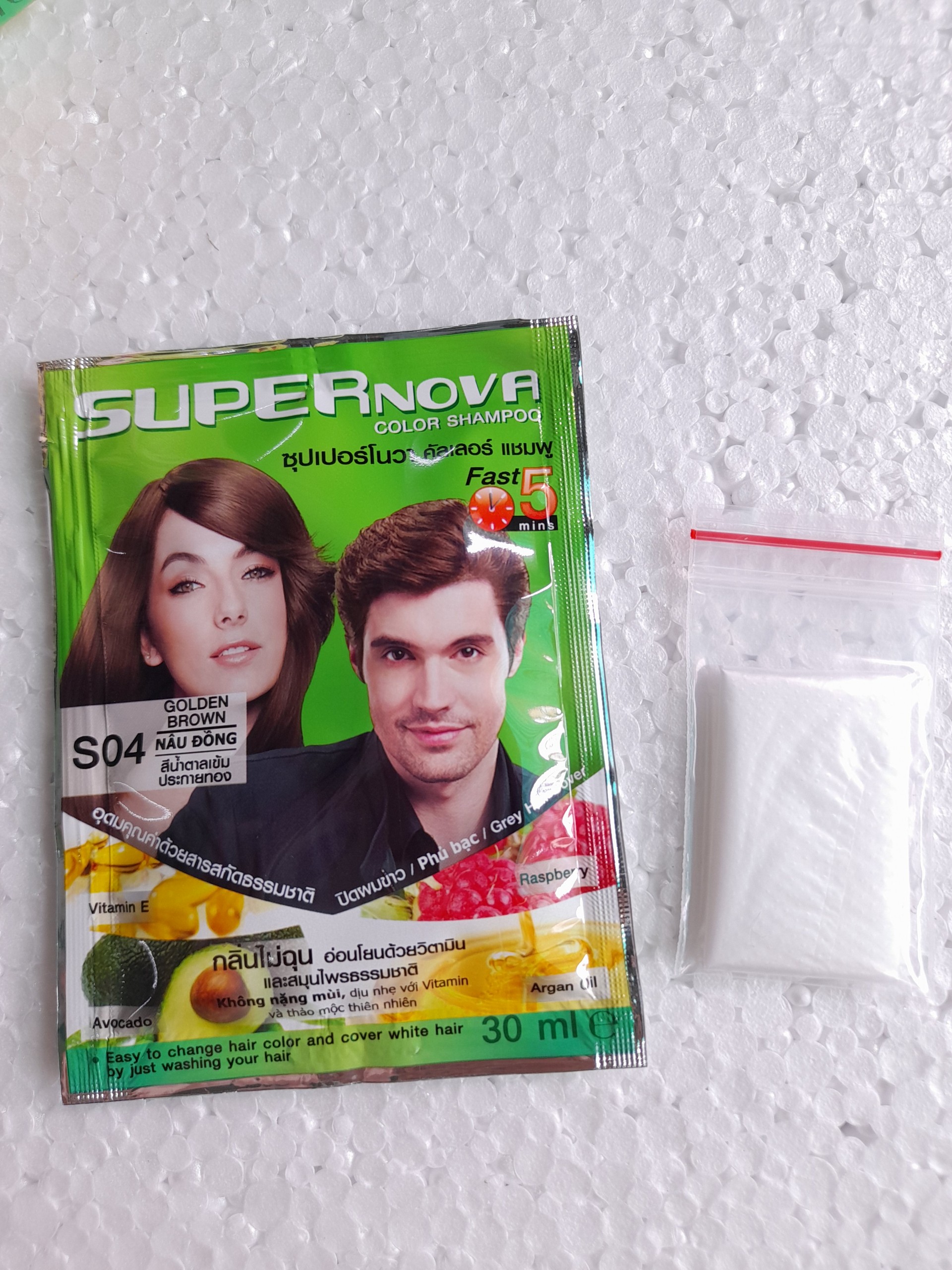 silver coated [Black Brown] Shampoo shaoi65m is dark brown Herbal Hair Color Super Nova S02 Brown Black Brown Black 30ml Thailand
