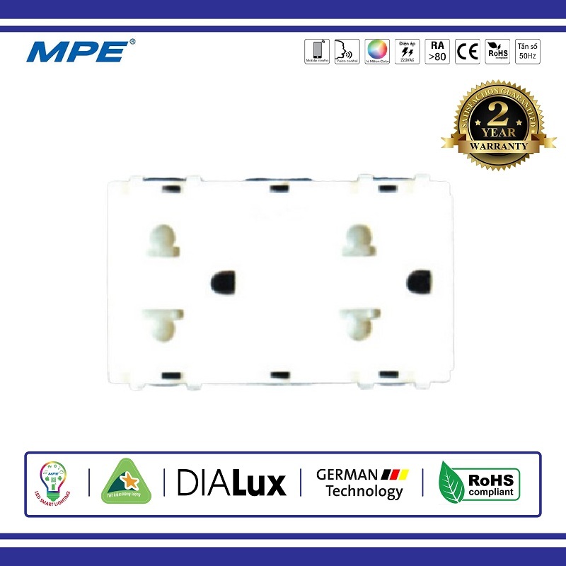 Ổ CẮM ĐÔI 3 CHẤU A50-A60 MPE (A6UES2)