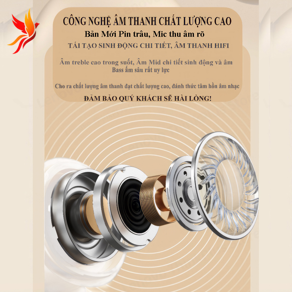 Tai nghe bluetooth APP3/Pro, tai nghe không dây có mic đàm thoại, âm thanh vòm, bass căng, tự động kết nối cảm ứng