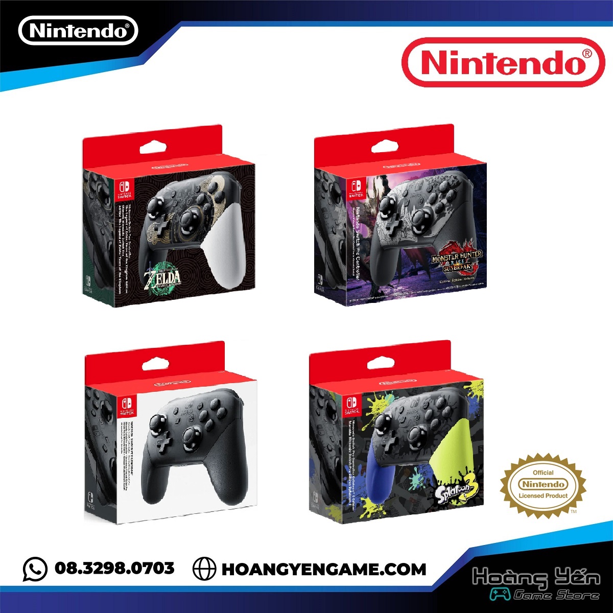 [HCM]Tay Pro Controller Chính Hãng Nintendo Switch