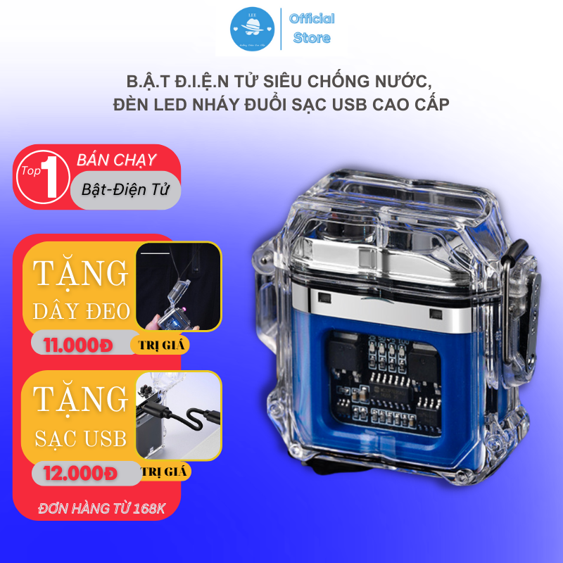 Bật Lửa Điện, Quẹt Điện Phong Thủy Plasma sạc USB Siêu Chống Nước MODEL 2022