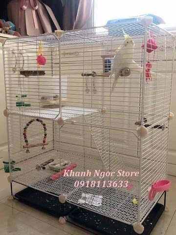 [Sắt Lắp Ghép] Chuồng Chim lắp ghép - có chân , tặng khay hứng phân .