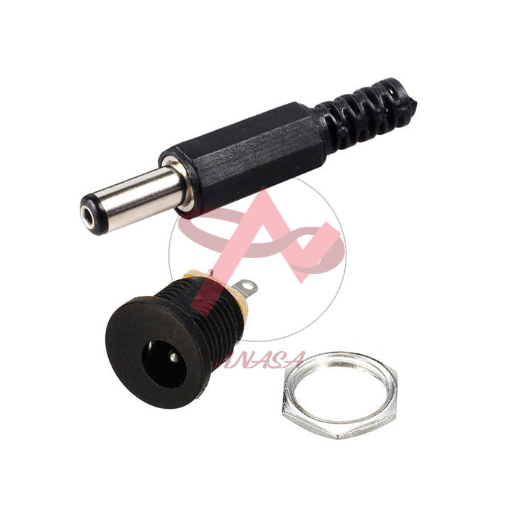 Combo 5 cặp jack dc có ốc vặn 5.5×2.1mm đực-cái