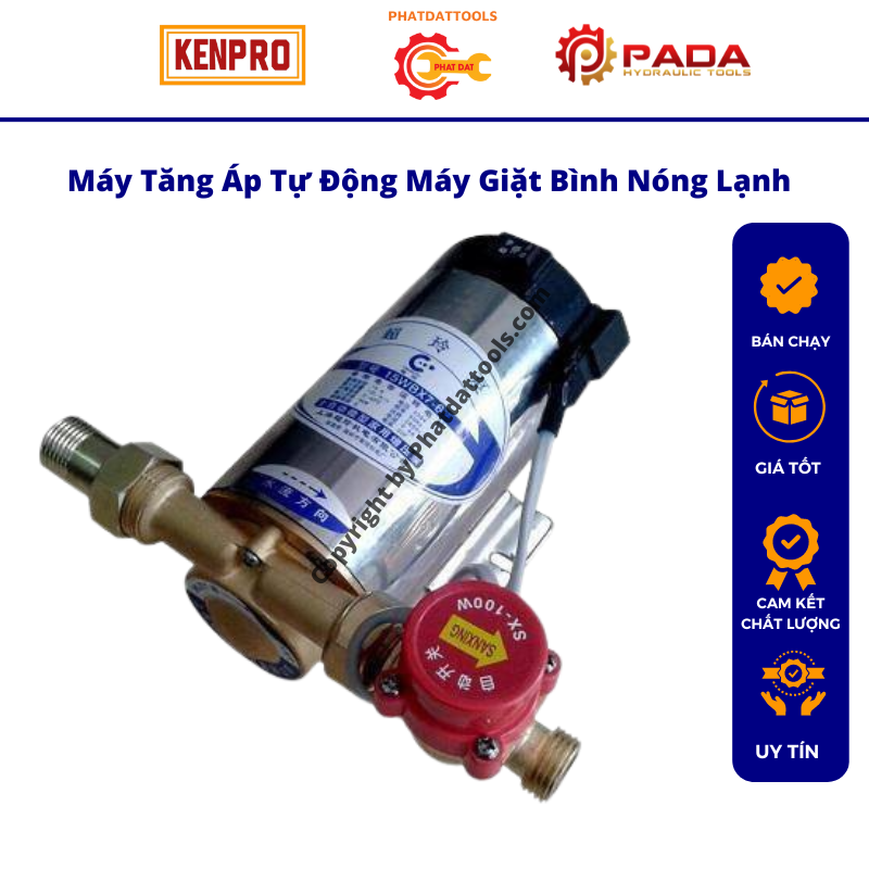 Máy Bơm Tăng Áp Đóng NgắtTự Động -Tăng Áp Cho Máy Giặt, Sen Vòi, Bình Nóng Lạnh,Thiết Bị Vệ Sinh