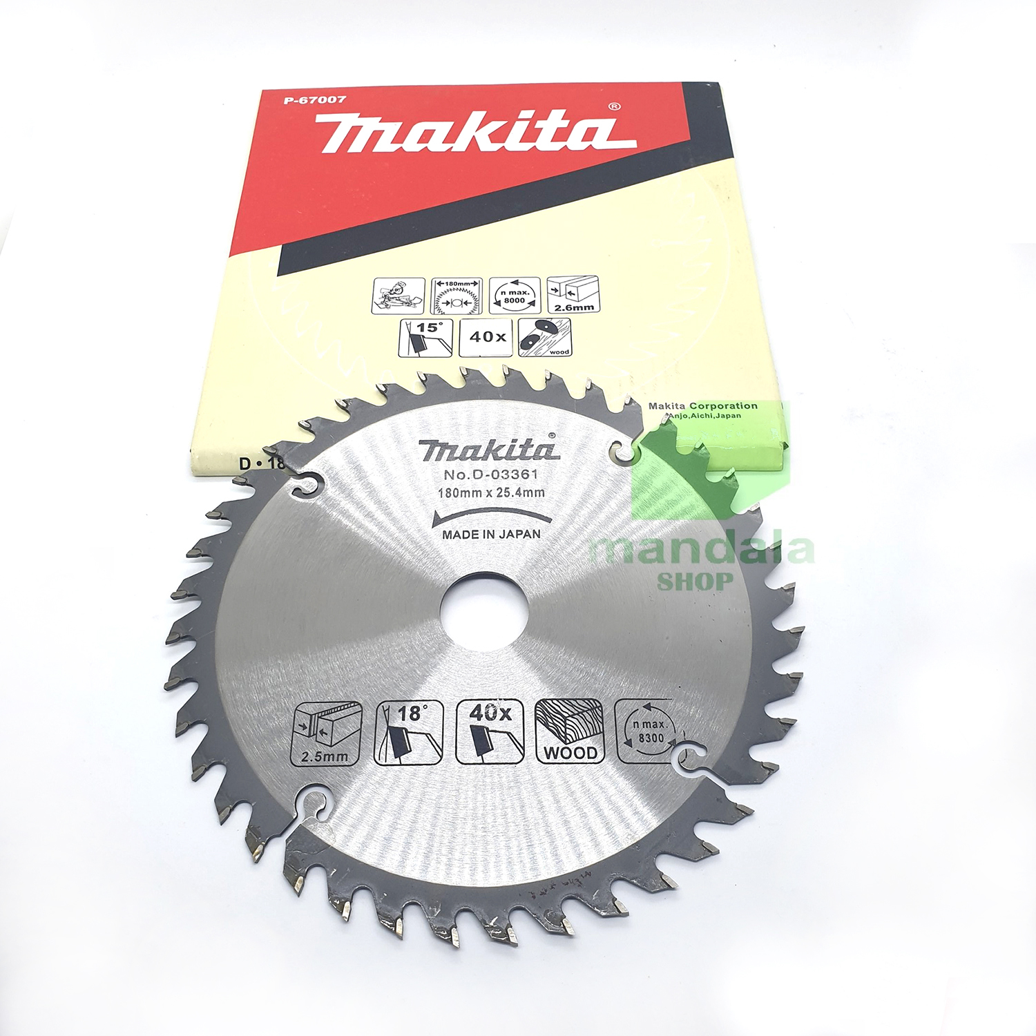 Lưỡi cưa gỗ makita đường kính 180mm 40 răng lỗ 24.5mm