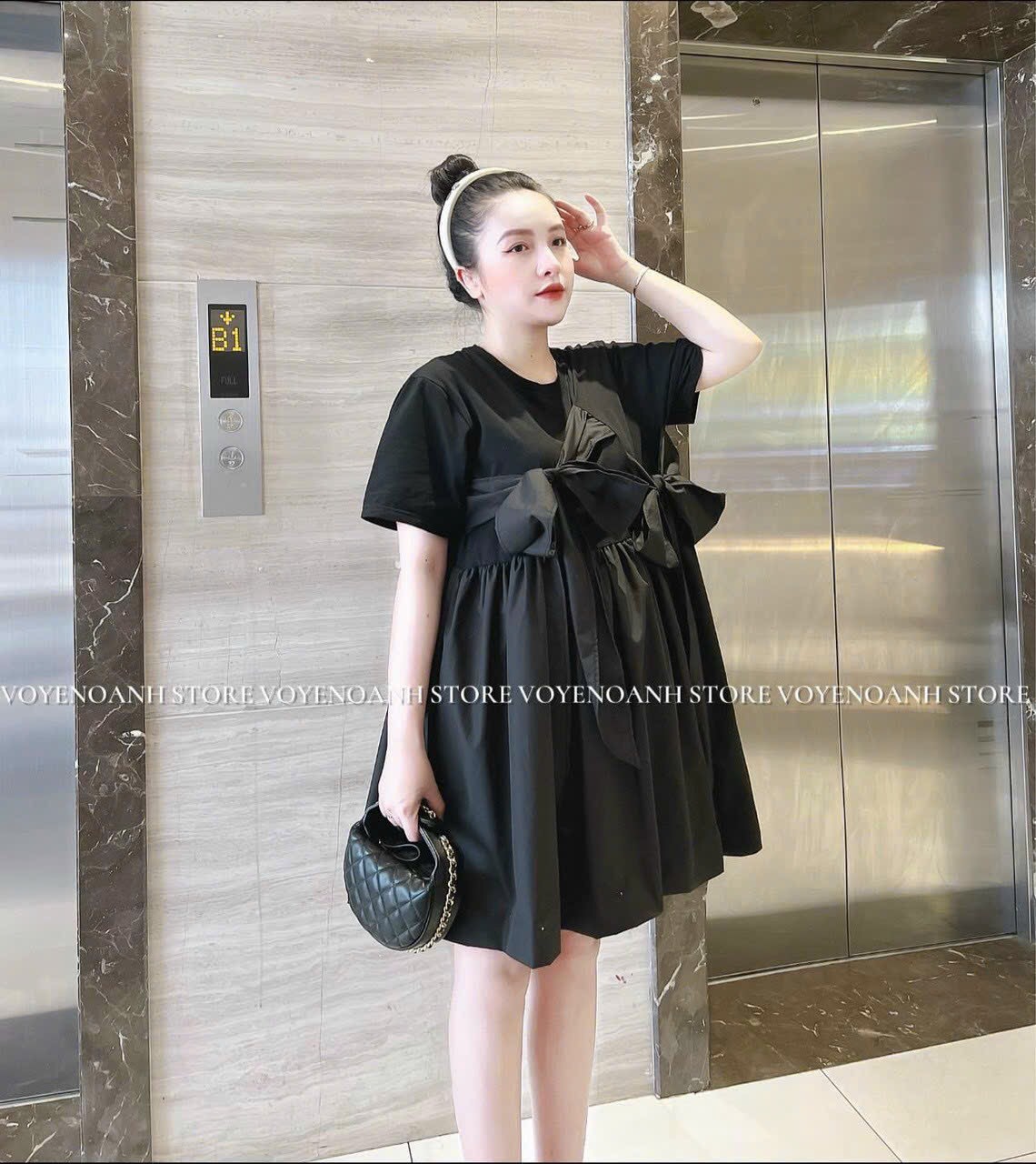 Đầm nơ dáng babydoll siêu dễ thương