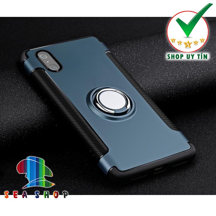 Ốp lưng iPhone X / iPhone 10 chống sốc kèm iRing cao cấp (đen)