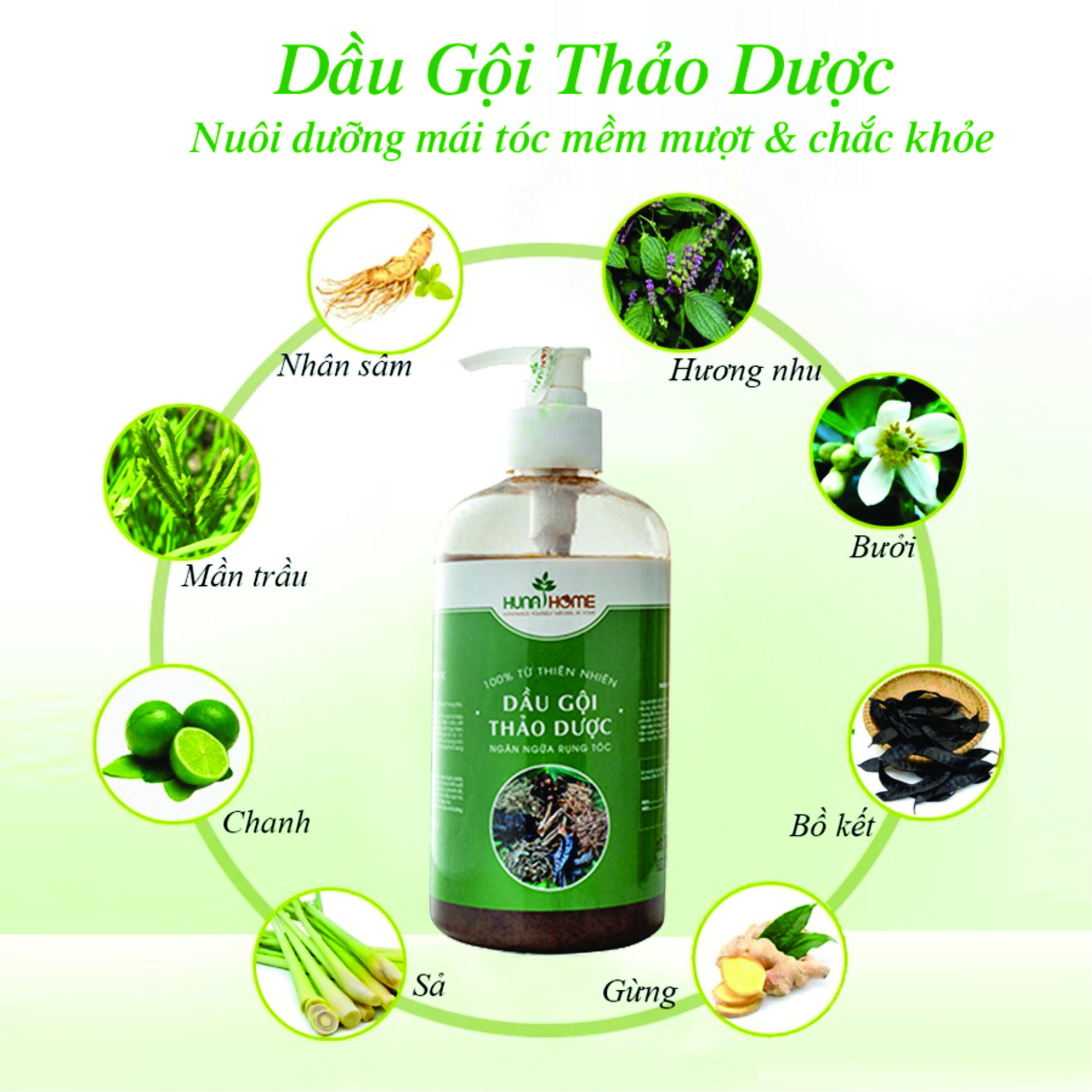 Dầu gội thảo dược Hunahome (loại 500ml)