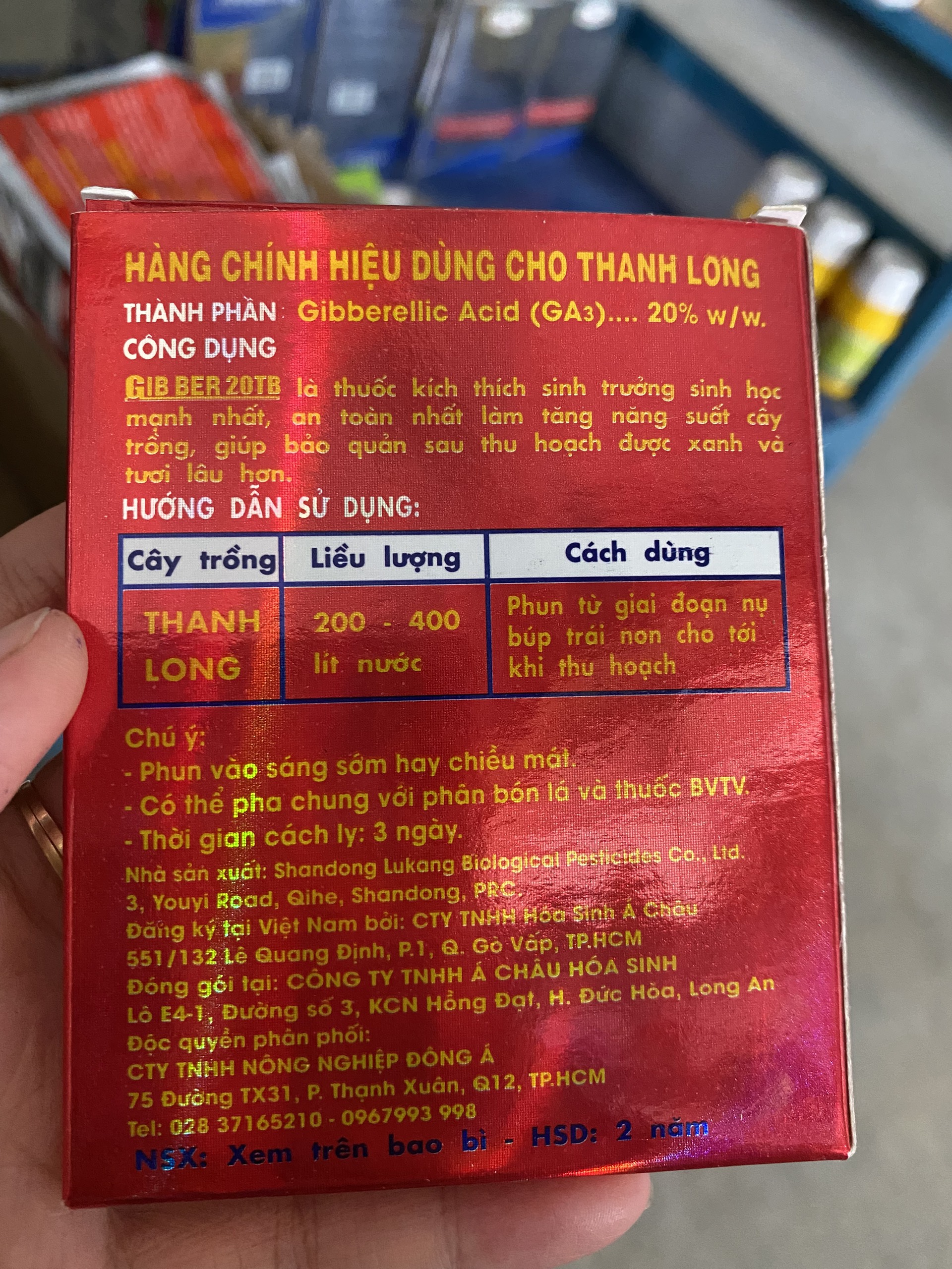 GA3 GIBBER20TB Vien (10gr) chuyên dùng cho thanh long