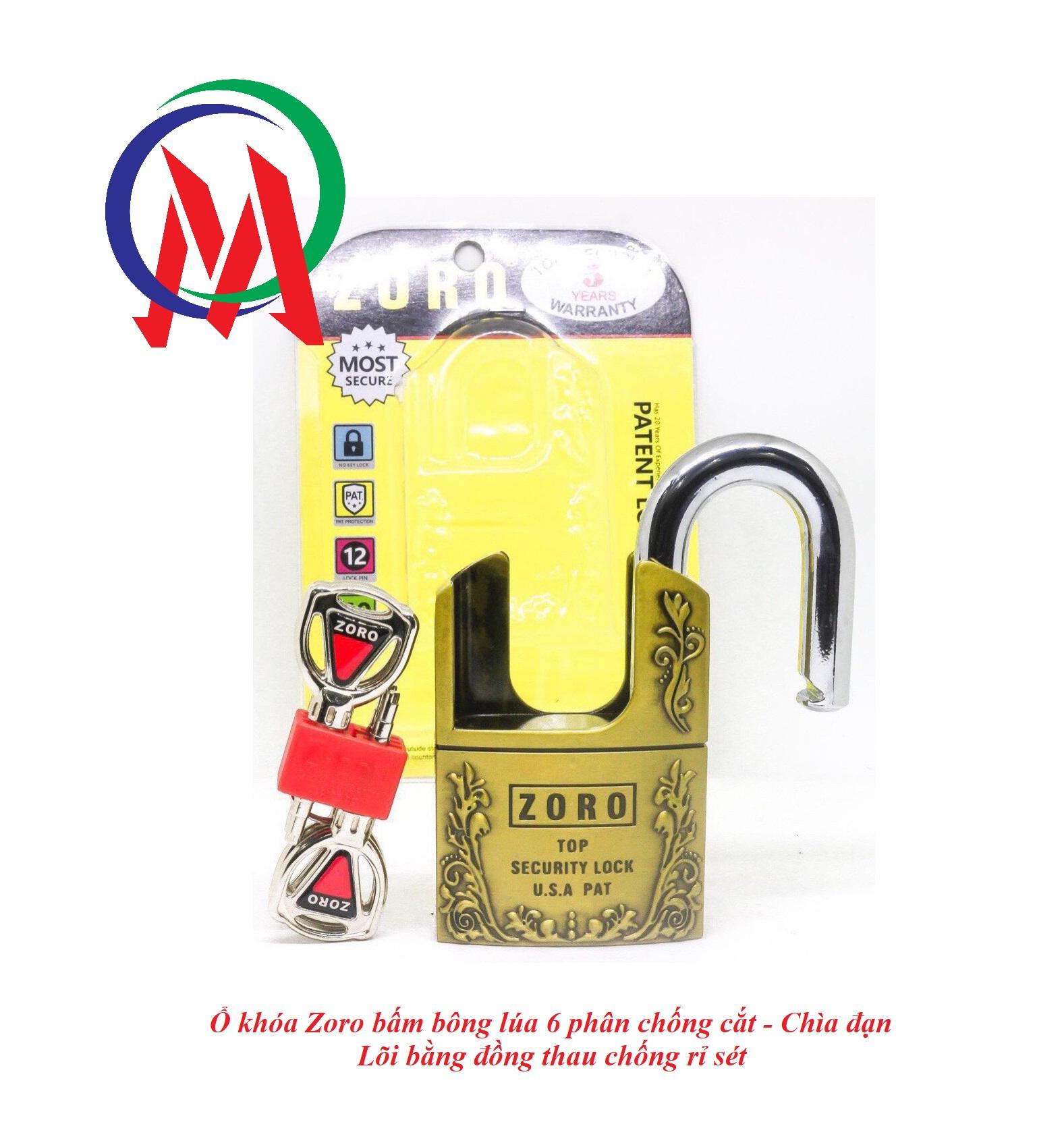 [HCM][CHỐNG CẮT + TẶNG 4 CHÌA] Ổ khóa Zoro bấm 6 phân chống cắt