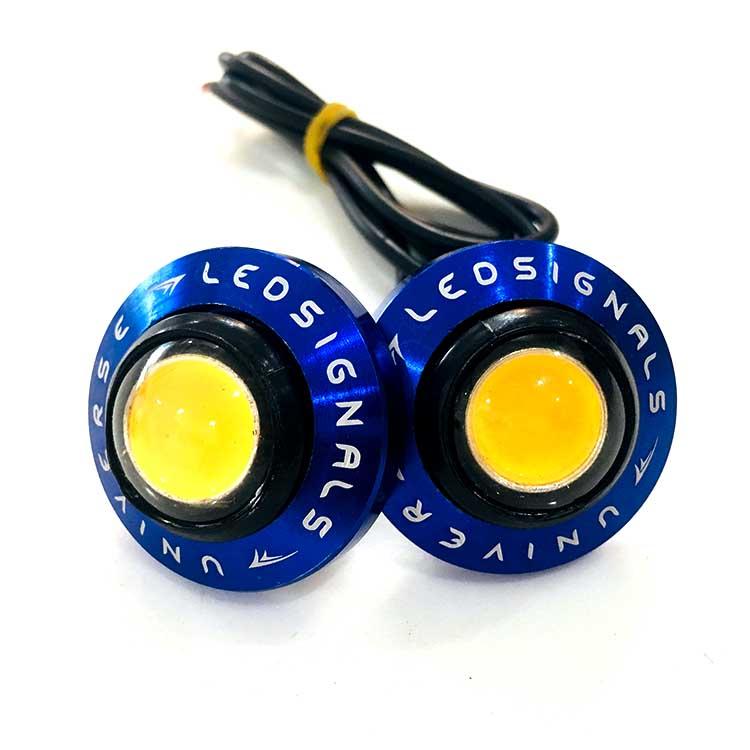 Cặp 02 led xi nhan cúc áo hợp kim DVCCO (xanh)