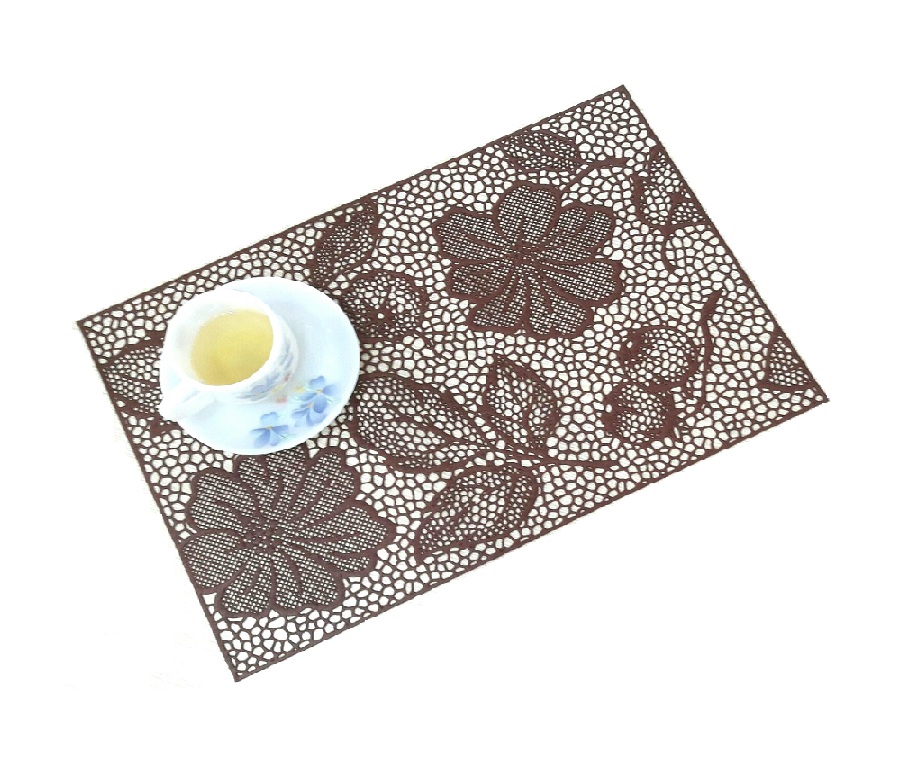 Khăn trải bàn (lót bàn ăn) FY 311 hoa văn nâu (45 x 30 cm)