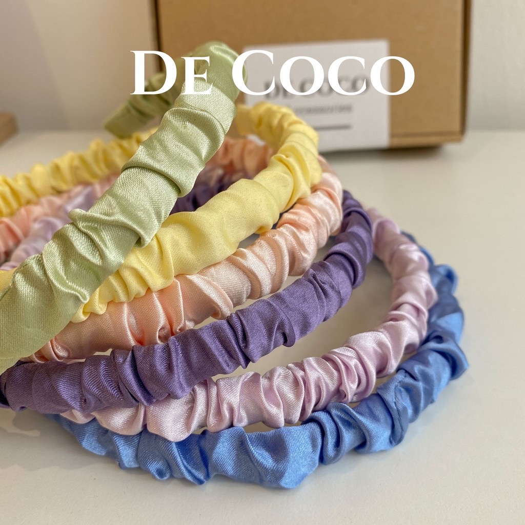 Bờm nhún lụa satin, cài tóc lụa De Coco Decoco