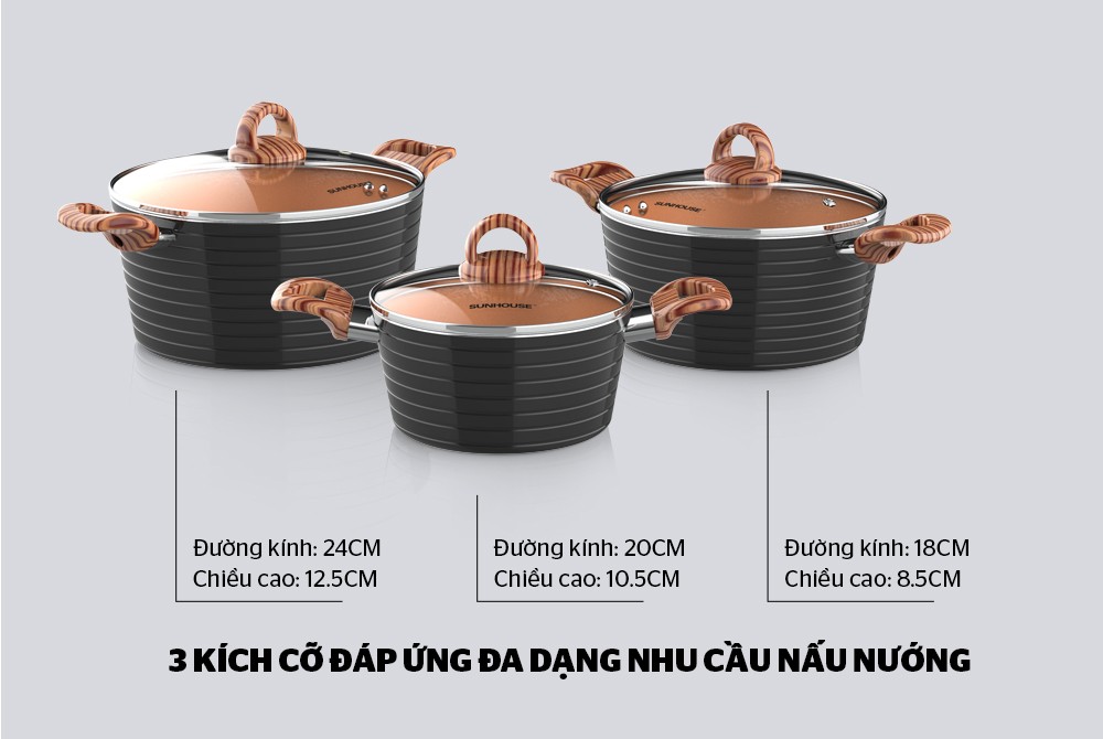 Nồi Ceramic Đáy Từ Sunhouse 2003MCA