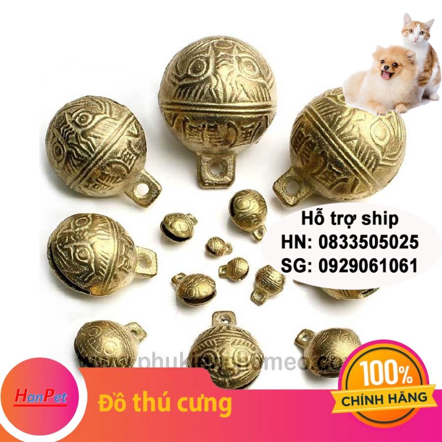 Chuông đồng đeo cổ chó mèo hanpet chuông đeo cổ thú cưng – lục lạc chó mèo