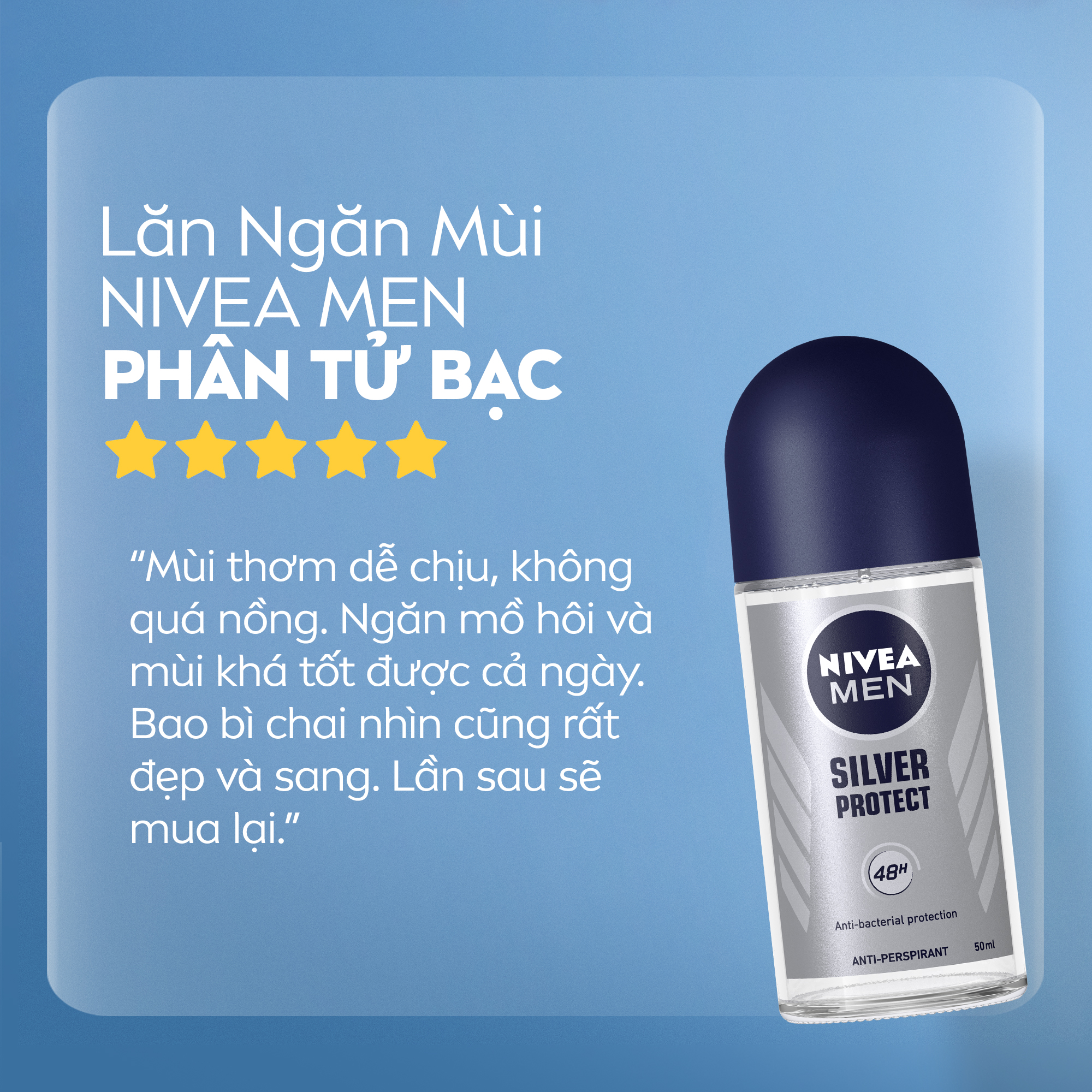 Lăn Ngăn Mùi NIVEA MEN Phân Tử Bạc (50 ml) - 83778