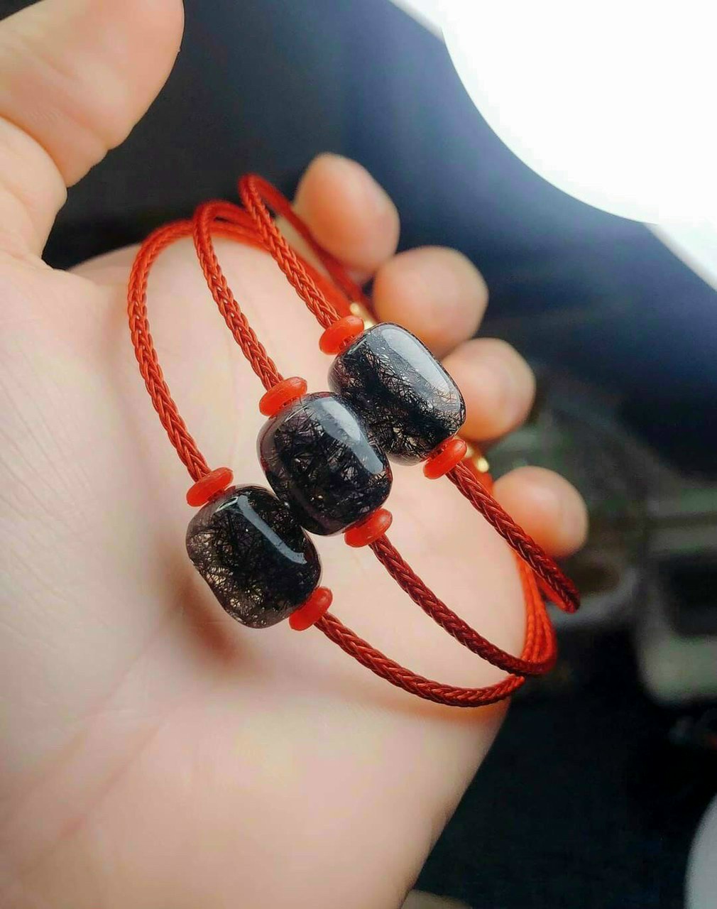 VÒNG TAY LU THỐNG THẠCH ANH TÓC ĐEN
