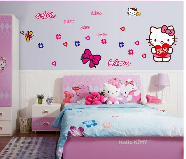 [HCM]Decal dán tường Amyshop mèo Kitty (hình rời)