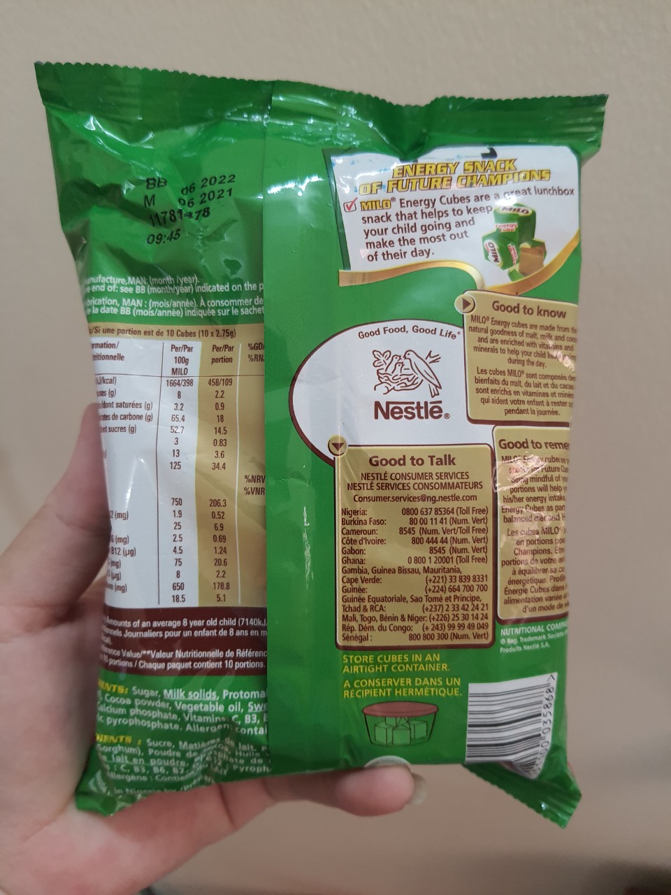 (( date 06/2022)   Kẹo Cube Milo Thái Lan 100 viên