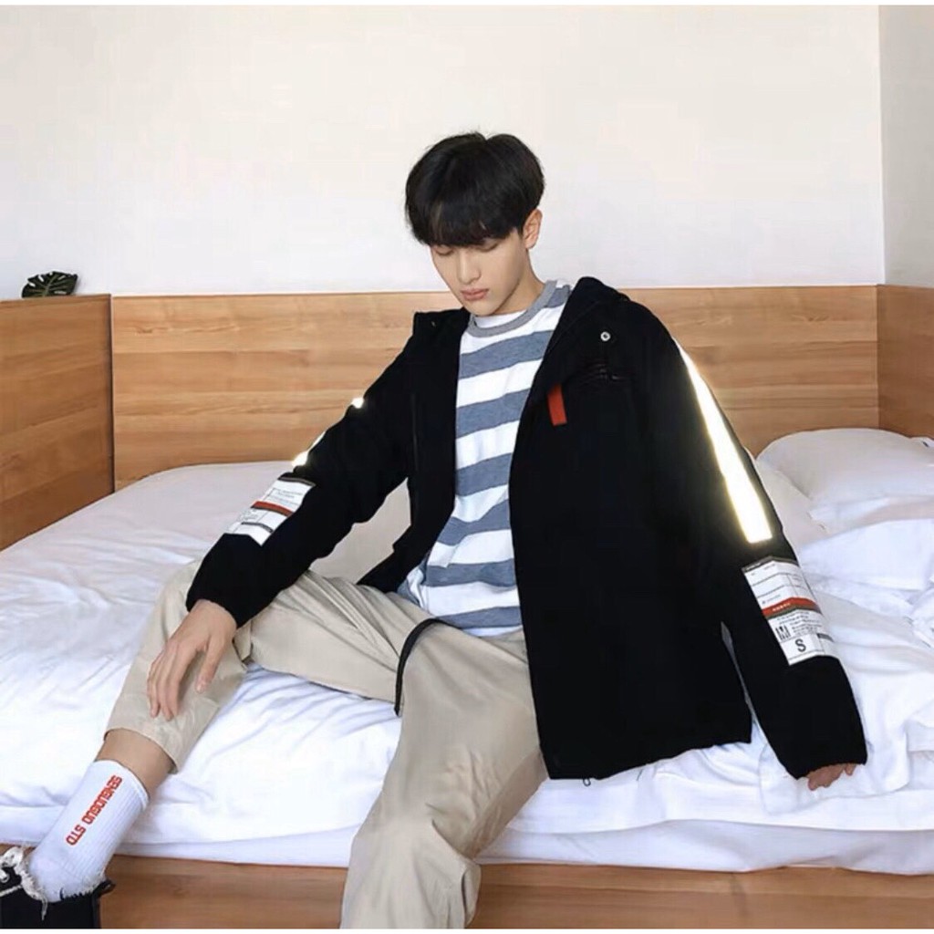 Áo khoác kaki from rộng dạ quang unisex tp