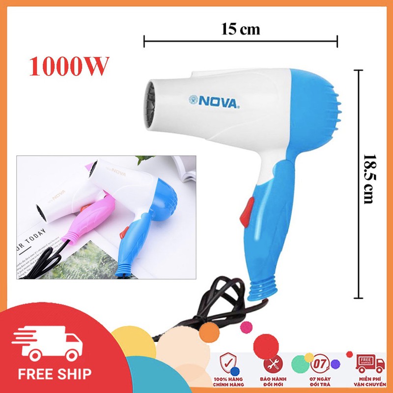 (BH đổi mới 6 tháng)Máy sấy tóc mini Nova 1000W mini gắp gọn