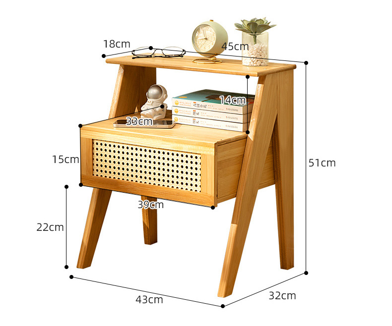 Bàn Cạnh Giường ngủ: Hiện đại và đơn giản, lưu trữ đầu giường, tủ nhỏ, gỗ đặc, ánh sáng sang trọng, tủ khóa cao cấp, kệ phòng ngủ