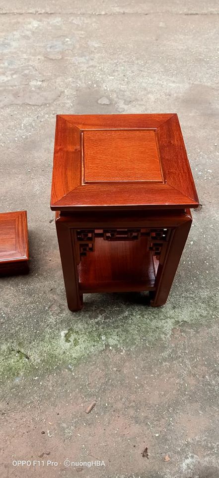 Đôn vuông gỗ lim nam phi (cao 50,60cm, mặt 30x30 cm)