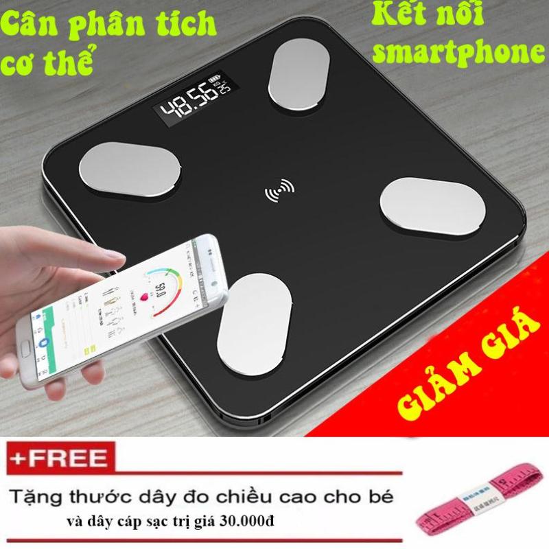 {Dùng Pin Sạc} Cân Điện Tử Đo Sức Khỏe Thông Minh (Đo 11 thông số qua smartphone) đo tỷ lệ Mỡ Thừa, Lượng nước trong cơ thể....
