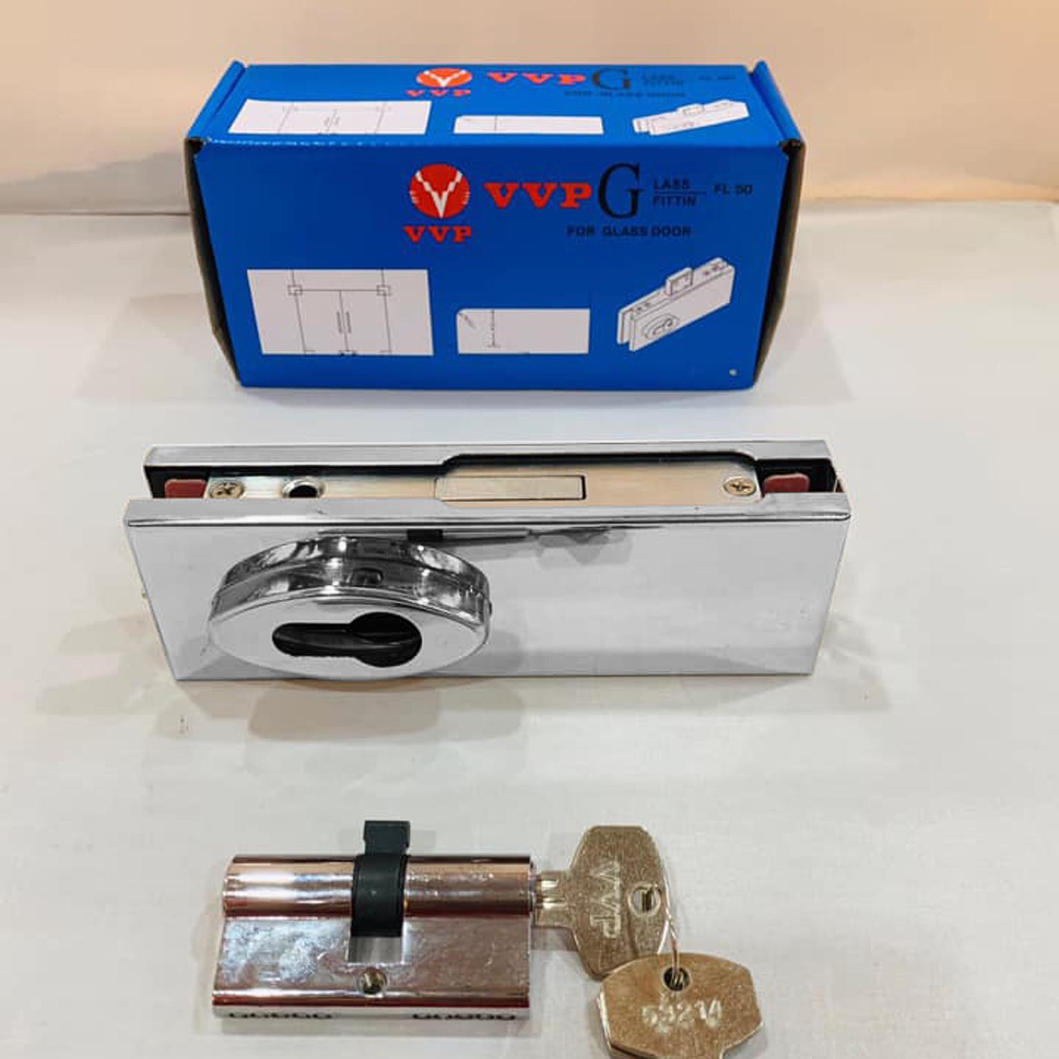 Khoá cửa kính cường lực bản lề sàn vvp thái lan - kẹp khoá sàn vvp kính 10 - 12mm